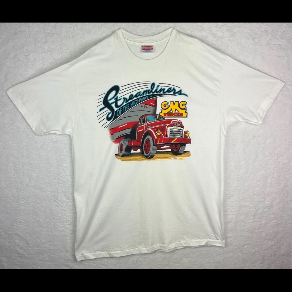 Vintage GMC Shirt Streamliners Of The Highway Trucks XL‎ Hanes Deadstock 90S